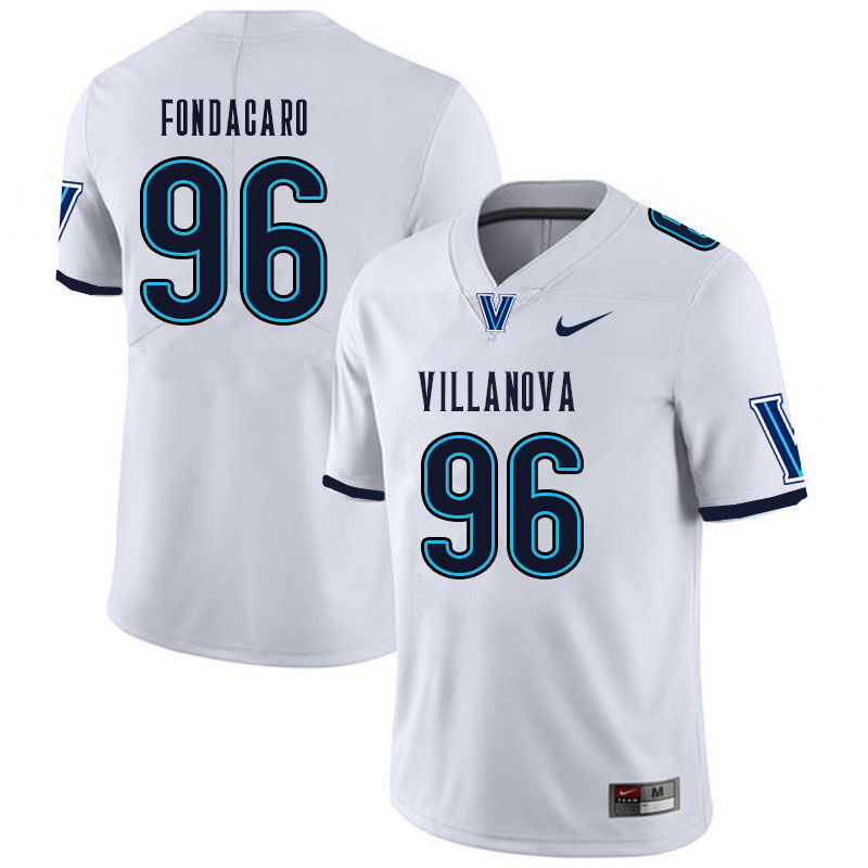 Men #96 Nathan Fondacaro Villanova Wildcats College Football Jerseys Sale-White